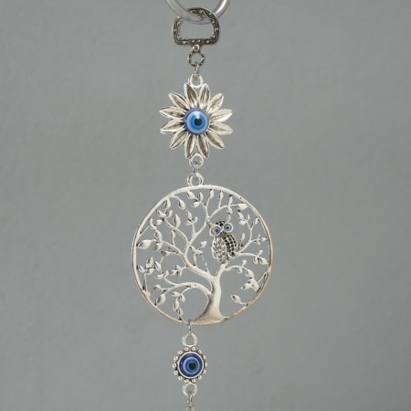 Suspension from the evil eye Metal "owl on a tree" 22 cm-3