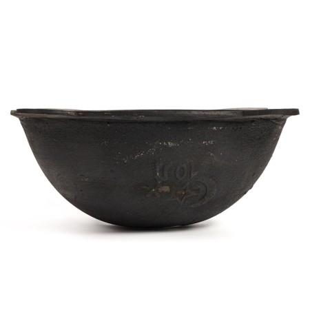 Cast iron cauldron, 10 l, round bottom, aluminum cover-2