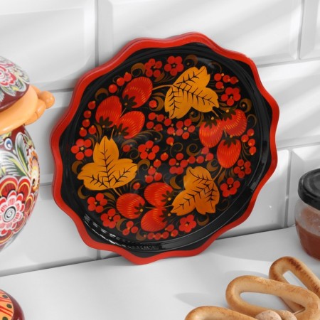Limonnitsa plate, Khokhloma, 20 cm