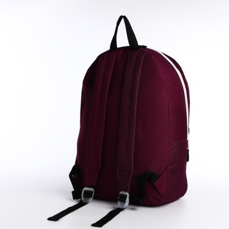 A backpack with a zipper, an outer pocket, burgundy color-3