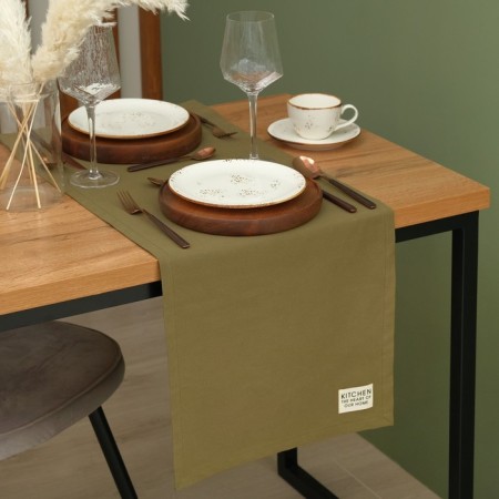 Path on the table Ethel Kitchen 40x150 cm, green color, 100% cotton, sarzha 220 g/m2-1