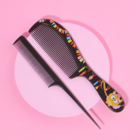 Combination of combs, 2 items, black color