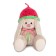 Soft toy "Bunny Mi" in the knitted hat "Arbuzik", 18 cm