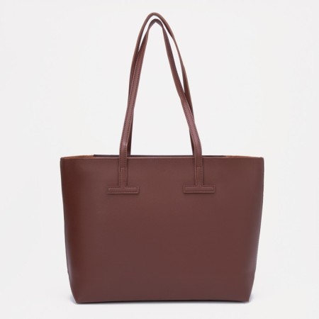 Zipper bag with zipper, brown color