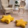 Decorative pillow "Stars", size 55x55x12 cm, yellow color