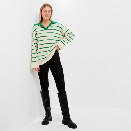 Female jumper, dark green color, one size (42-46)-6