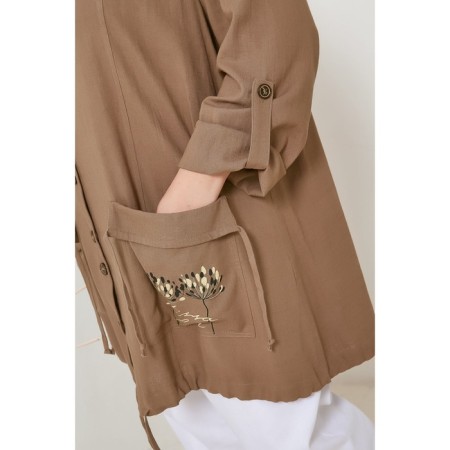 Women's tunic, size 56, khaki color-5