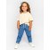 Children's jump (T-shirt, trousers), height 98-104 cm, cream color, blue
