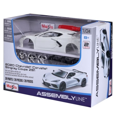 MASTO DIE-CAST 2020 Chevrolet Corvette Stingray Coupe Z51, 1:24, White color-13