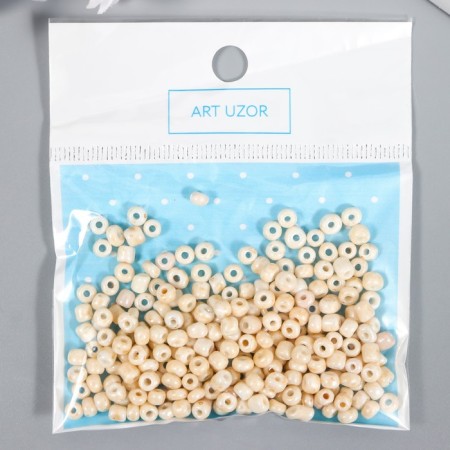 Round beads 6/0 "White Pearl" 20 g-2