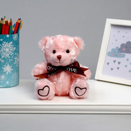 Soft toy "Bear", 15 cm, pink color