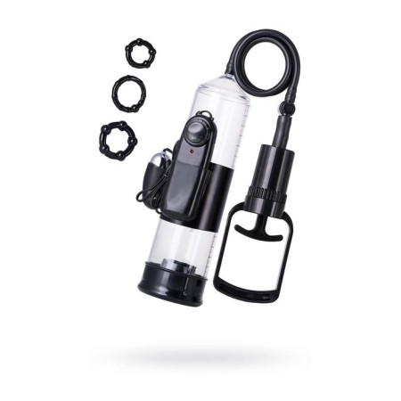 Toyfa A-Toys penis pump with vibration, PVC, black color, 22.8 cm
