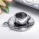 Decor Metal for creativity "Cup on a saucer with a spoon" (A15423) 2.2x2.5 cm