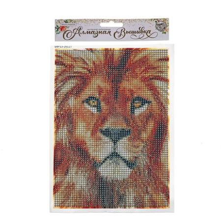 Diamond mosaic with full filling on the canvas "Leo", 15 x 21 cm-3