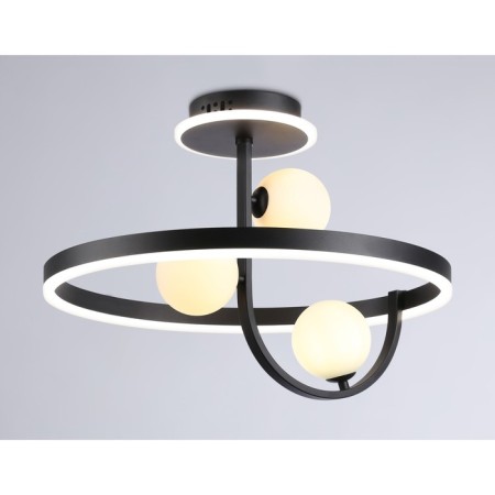 LED ceiling LED with a change of lamp and control panel Ambrella Light, Linetech, FL66263, G9, 56 W, 4200LUM, 3000-6400K, Black Black, White matte-1