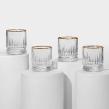 A set of glass glasses Elysia, 210 ml, 4 pcs, with a golden border