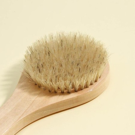 Massage brush for the body of the share, with a pen, natural bristles-2