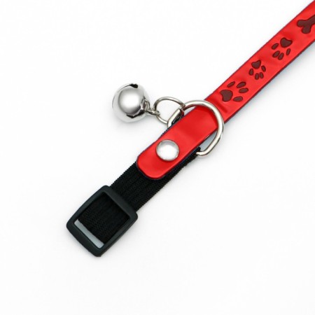 A collar with a reflective coating "Bones and legs", with an elastic band, a bell 27 x 1 cm, mix color-2