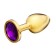 Anal traffic jam-hoods, gold, crystal with dark purple, d = 33 mm