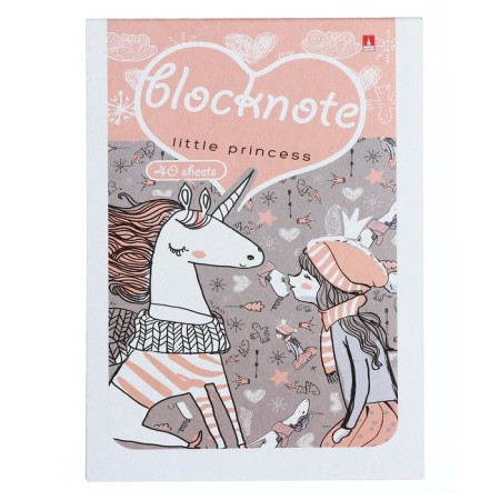 Notepad A5, 40 sheets "Magic Unicorns", covered cardboard, mix-5