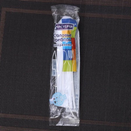 Set of white plastic disposable spoons, 16.5 cm, 12 pcs-4