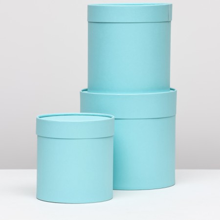 A set of boxes 3 in 1 without a window, aquamarine 21 x 21 - 16 x 16 cm