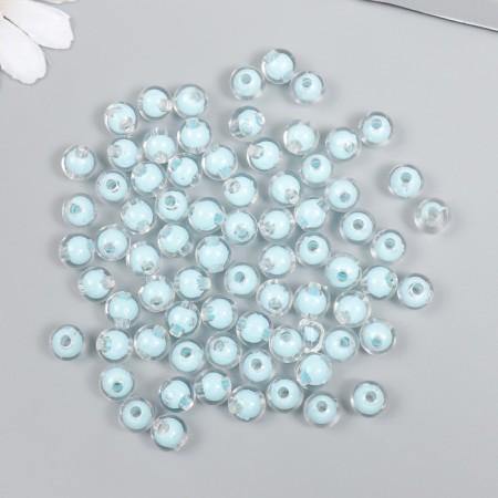 Plastic beads "Blue" glossy set 20 grams d = 0.8 cm-2