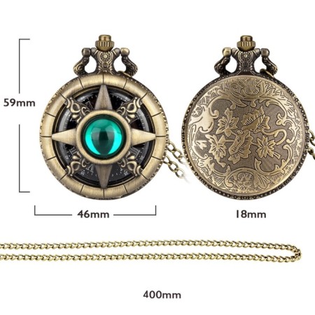 Pocket clock "Compass", quartz, d dial - 3.5 cm, chain - 80 cm-1