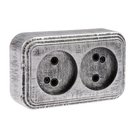 Rosette "Elect" Ra 16-237-hour, 16 A, 250V, double, open, without salary, black under silver
