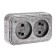 Rosette "Elect" Ra 16-237-hour, 16 A, 250V, double, open, without salary, black under silver