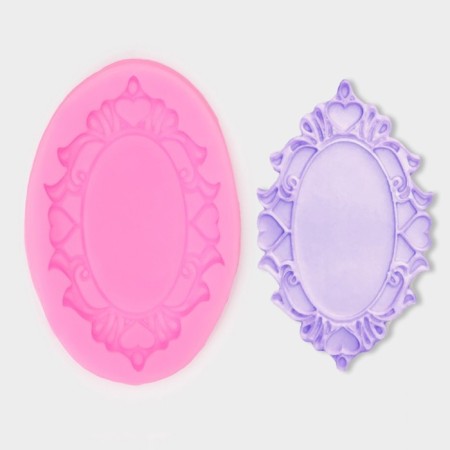 Mold "Plate", silicone, 11.3 × 7.4 cm, color mix