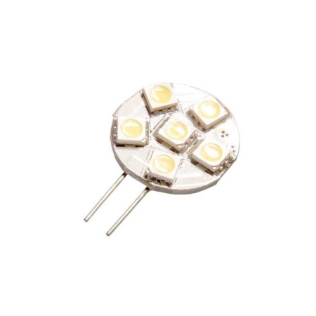 LED LED SkyWay G4, 12 V, 6 SMD diodes, 1-contact, white, dimensions, feet