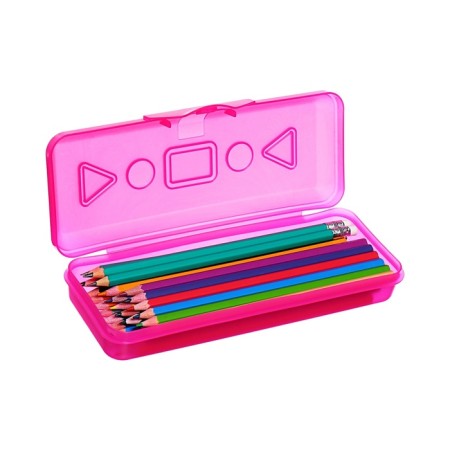 Pencils 24 colors Calligrata, economical, sharpened, hexagonal, plastic, pencil case and 3 blackographic pencils with an eraser as a gift, mix-6