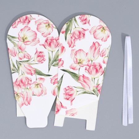 Bonbonniere box, gift packaging, “flowers”, 7.5 x 8 x 7.5 cm-5