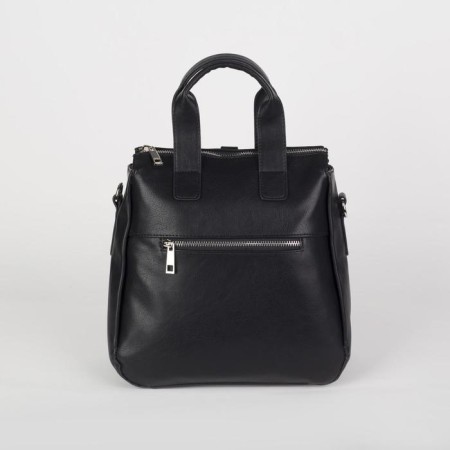 Backpack - female bag, artificial leather, black color-1