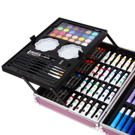 A set for drawing, folding, in a suitcase pink-3
