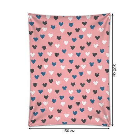 Decorative panel with photo printing "Vanilla Hearts", vertical, size 150x200 cm-1
