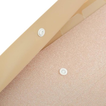 Folder-carte, A4, 6 departments, 400 μm, Devente "Glitter Shine", on the button, embossing "sand" with sparkles, pink-2