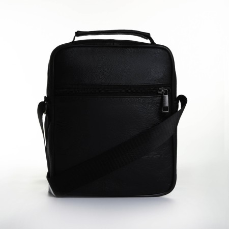 Male bag on lightning, long belt, black color-2