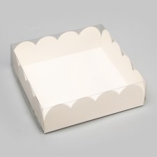 Cookie box, confectionery packaging, white, 13 x 13 x 4 cm