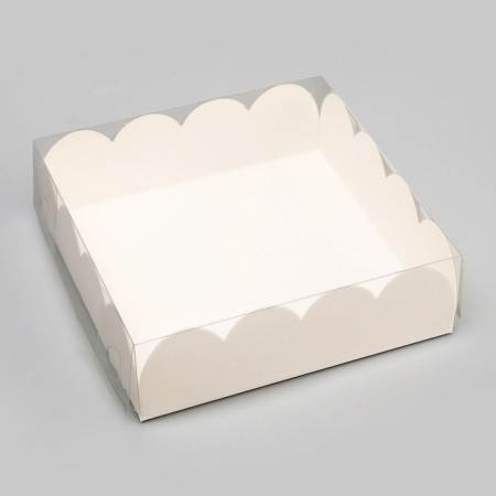 Cookie box, confectionery packaging, white, 13 x 13 x 4 cm