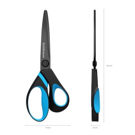 Scissors 19 cm, Explorer, increased thickness of blades, with non-steel coating, handles with anti-slip rubber inserts-2