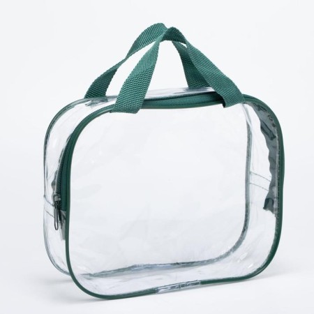 Lightning cosmetic bag, transparent/green color