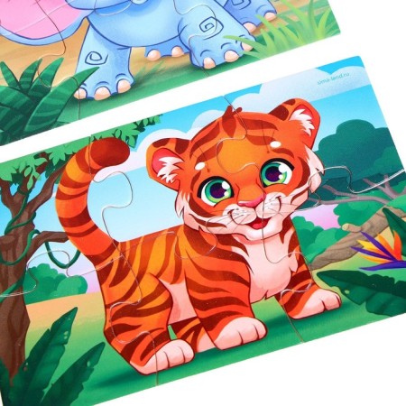 Puzzles "Animal Zoo", 3 pieces-3