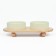 Double ceramic bowls on a stand of 2 x 450 ml 28.5 x 15.5 x 7 cm, light green