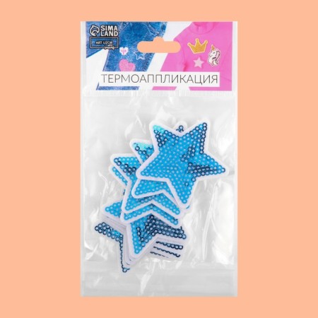 Thermal appliance "Zvezda", with sequins, 5.2 × 5.2 cm, blue color-4
