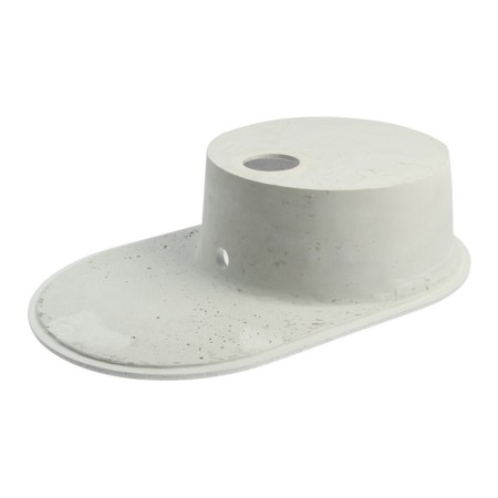 Sin for a kitchen made of stone Zein 11/Q10, 720 x 455 mm, oval, overflow, color light gray-5