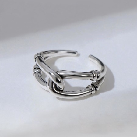 Ring "Castle" Knot, color silver, dimensionless-2