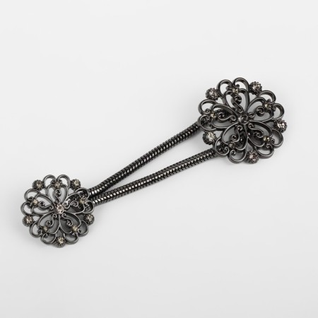 Decorative fastener "Circle", 9.5 × 3 cm, black color