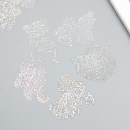 Stickers for creativity "Holography. Fish" d = 10 cm set 10 pcs 0.2x14x11 cm